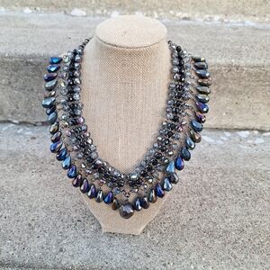 Chico's Iridescent Black and Blue Necklace